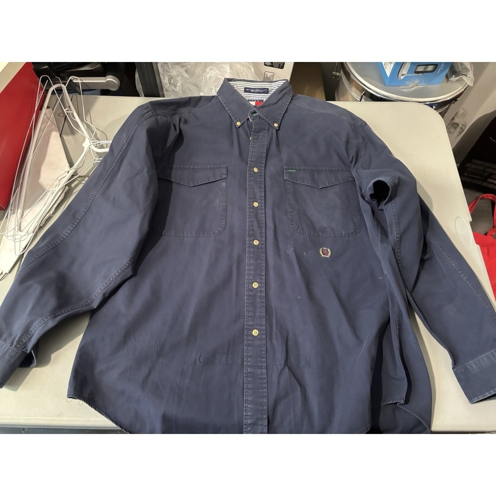 Tommy‎ Hilfiger Shirt Mens Large Crest Vintage 90s Oversized Lot Of 4